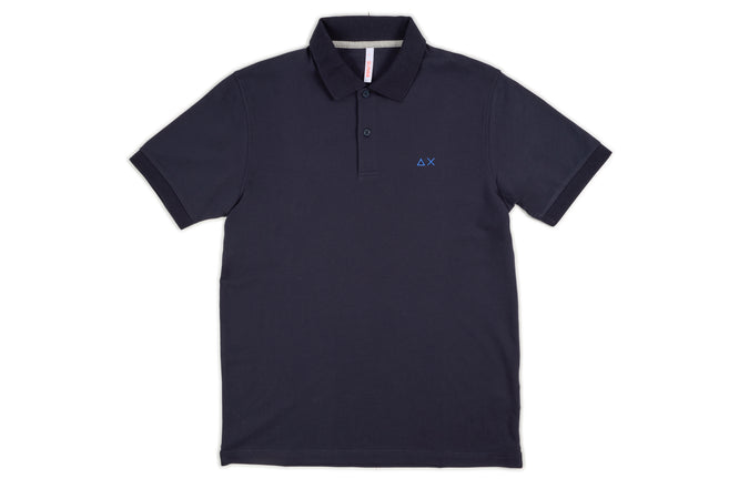 SUN68 Sun68 - Polo Solid Regular Tinta Unita A34109/07 NAVY da uomo