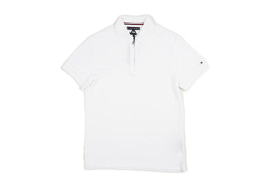 Tommy Hilfiger - Polo Mm Mezza Zip Slim Cotone MW0MW34746 YBR BCO da uomo