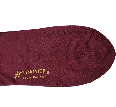 Calze Lunghe Uomo Timonier - Bordeaux Tinta Unita - Cotone Karnak 100% Egiziano
