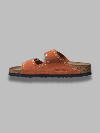 BIRKENSTOCK arizona rivet dark rust, suede leather - calz. s da donna