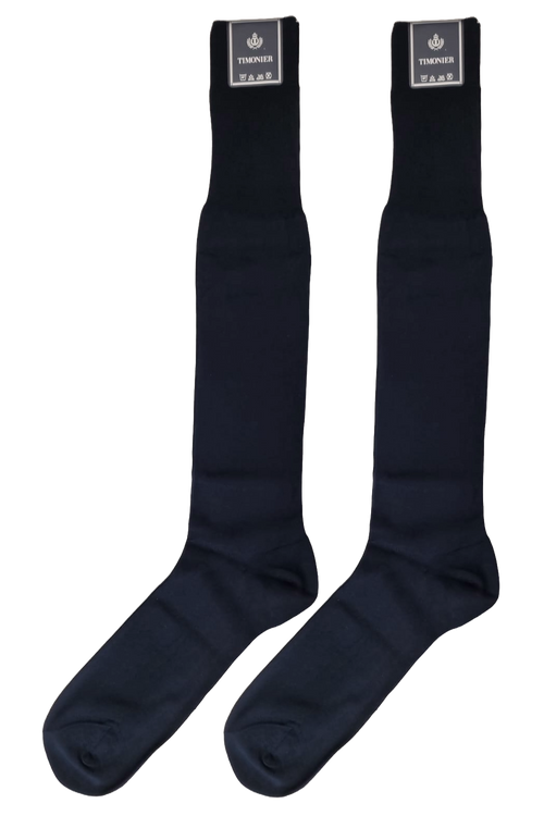 Calze Lunghe Uomo Timonier - Blu Tinta Unita - Cotone Karnak 100% Egiziano
