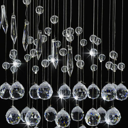 vidaXL Lampadario con Perle di Cristallo a Spirale Argento G9