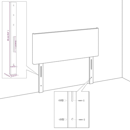 vidaXL Testiera Grigio Scuro 100x5x78/88 cm in Tessuto