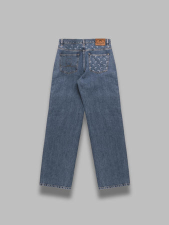MARINE SERRE moon laser blue wash denim da uomo