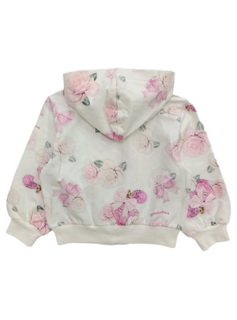 MONNALISA Monnalisa - Felpa Aperta 0194 Panna/rosa Sweet Roses 390800 0016 da bambino