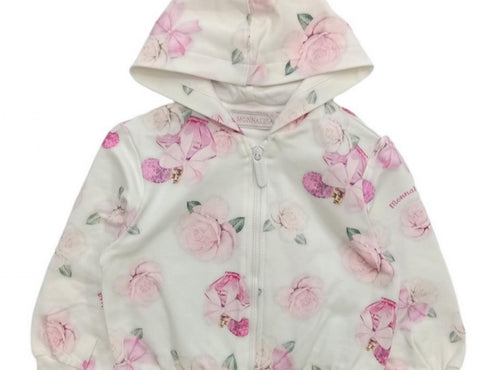 MONNALISA Monnalisa - Felpa Aperta 0194 Panna/rosa Sweet Roses 390800 0016 da bambino