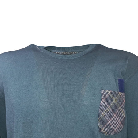 BOB Bob - Girocollo Maglia Lana Petrolio LEITH22 da uomo