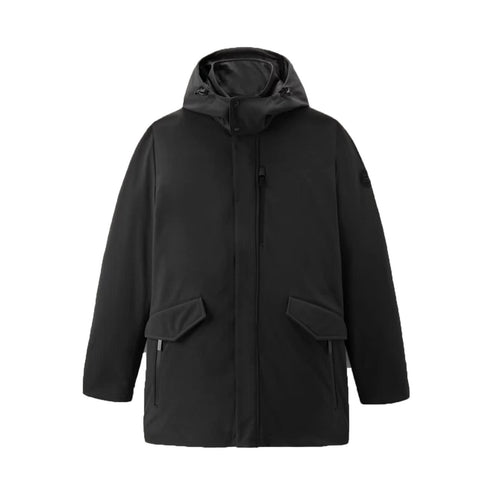 Woolrich - Ut2735 Barrow Mac Soft Coat 100 Nero WOOU0501MR da uomo