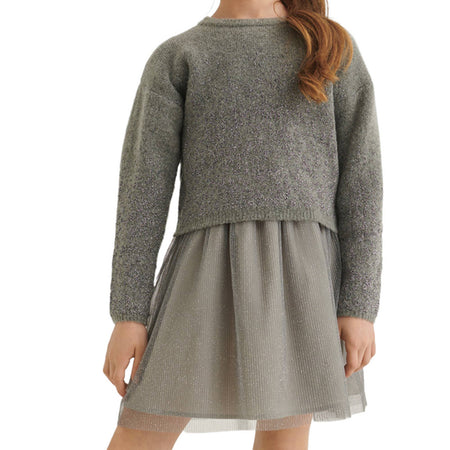 MAYORAL Mayoral - Vestito Grigio 094 Combinato Tricot 7936 da bambino