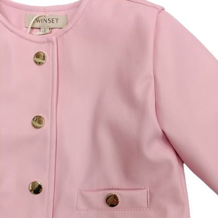 TWINSET Twinset - Giacca Rosa 10375 Ecopelle 231GJ2Q20 da bambino