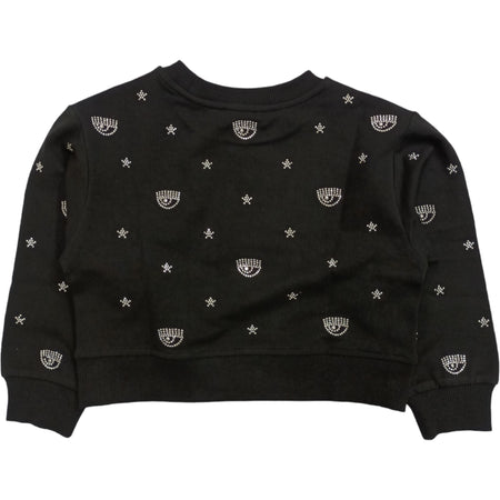 CHIARA FERRAGNI Chiara Ferragni - Felpa Nera 0050 Logomania 59A606 1005 da bambino