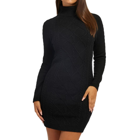 GUESS Guess - Elisabeth Dress Sweater Jblk Jet Black A996 W2BK35 Z2WJ0 da donna
