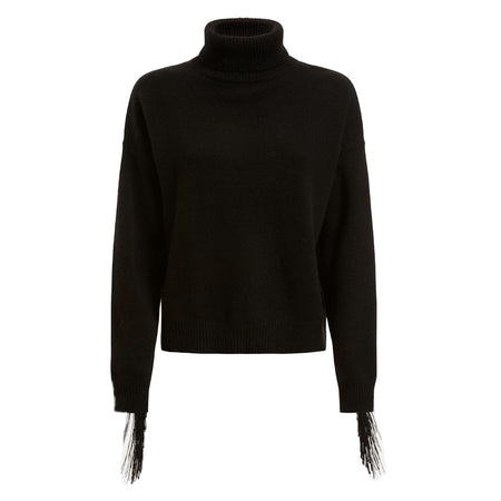 GUESS Guess - Leonie Roll Neck Ls Sweater Jblk Jet Black A996 W2BR32 Z2WX0 da donna