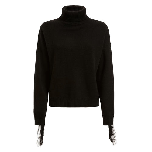 GUESS Guess - Leonie Roll Neck Ls Sweater Jblk Jet Black A996 W2BR32 Z2WX0 da donna