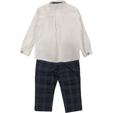 BARCELLINO Barcellino - Completo 3 Pz. Bia/blu Quadri Pantalone 105406L da bambino