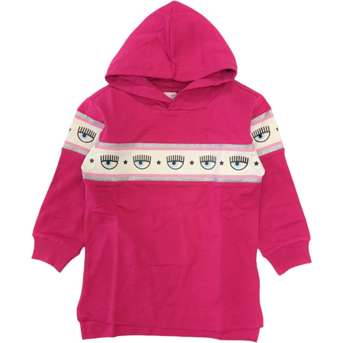 CHIARA FERRAGNI Chiara Ferragni - Abito Felpa 098f Fuxia C/cappuccio Maxilogomania 59B900 2010 da bambino