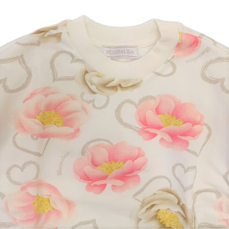 MONNALISA Monnalisa - Felpa Panna Fiori 0002 St. Anemoni 19B601 2018 da bambino