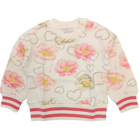 MONNALISA Monnalisa - Felpa Panna Fiori 0002 St. Anemoni 19B601 2018 da bambino