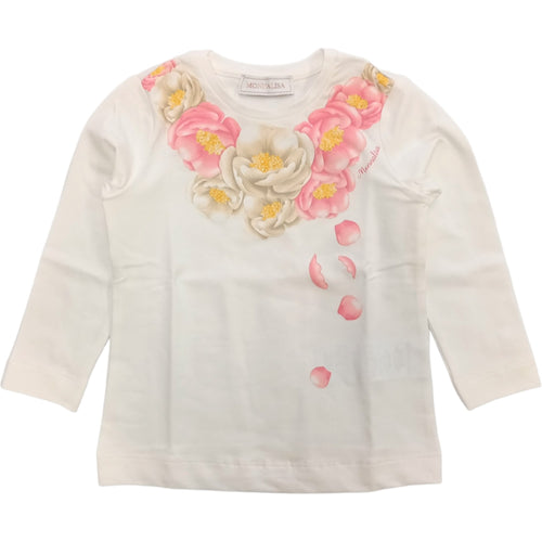 MONNALISA Monnalisa - T-shirt 001 Panna St.collana Fiori 11B606 2201 da bambino