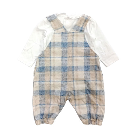 BARCELLINO Barcellino - Completo 2 Pz Salopette Tartan Celeste 105104 da bambino