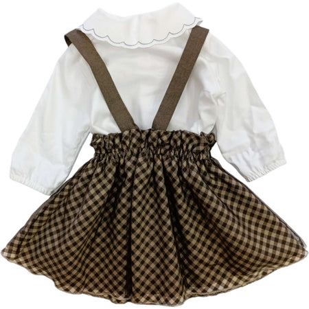 BARCELLINO Barcellino - Completo 2 Pz. Camicia+gonna Quadretti Marroni 105309 da bambino