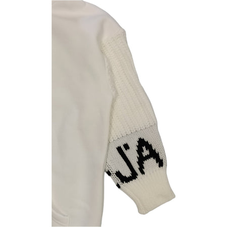 J'AIME' J'aime' - Maxifelpa Bianca C/cappuccio 4609G-MI da donna