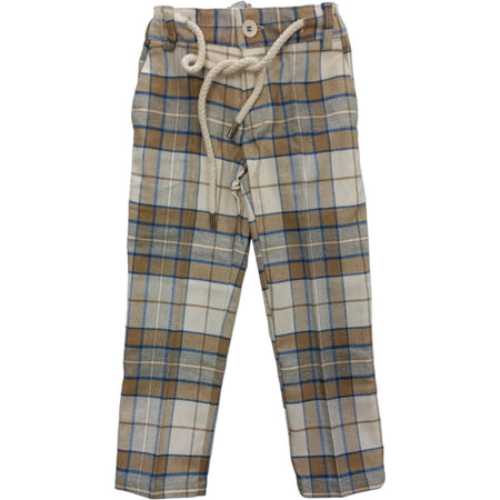 EMANUEL PRIS Emanuel Pris - Pantalone Panna/beige/azzurro A Quadri EPT6153B da bambino