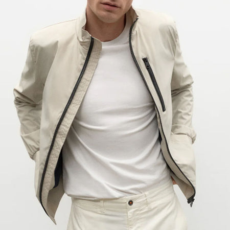 ECOALF Ecoalf - Gajkampat0048ms23 008 White Sand AMPATOALF JACKET MAN da uomo