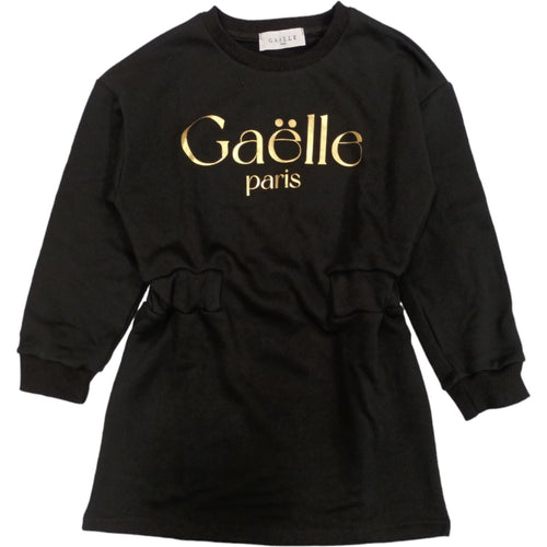 GAELLE PARIS Gaelle Paris - Vestito Nero/oro In Felpa K009 2741VF0936 da bambino