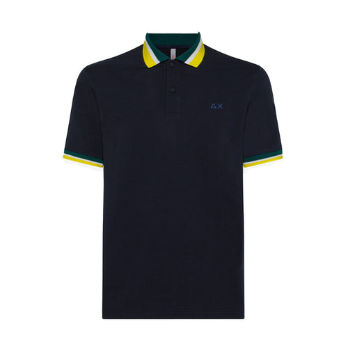 SUN68 Sun68 - Polo Collar Multistripes 07 Navy Blue A33126 da uomo