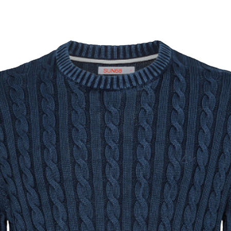 SUN68 Sun68 - Round Cable Vintage 07 Navy Blue K33118 da uomo