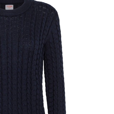 SUN68 Sun68 - Round Neck Cable 07 Navy Blue K33228 da donna