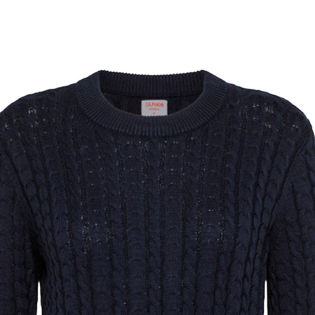 SUN68 Sun68 - Round Neck Cable 07 Navy Blue K33228 da donna