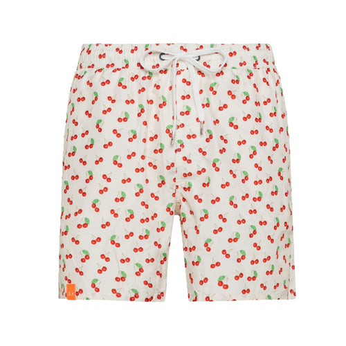 SUN68 BEACH Sun68 Beach - Swim Pant Small Print 31 Bianco Panna H33113 da uomo