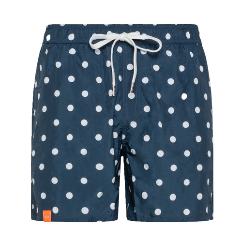 SUN68 BEACH Sun68 Beach - Swim Pant Print Formal F. 0701 Navy B./bianco H33114 da uomo
