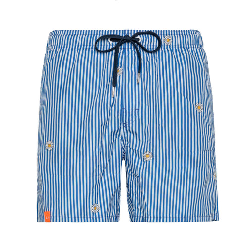 SUN68 BEACH Sun68 Beach - Swim Pant Stripes F. 0107 Bianco/navy B. H33120 da uomo