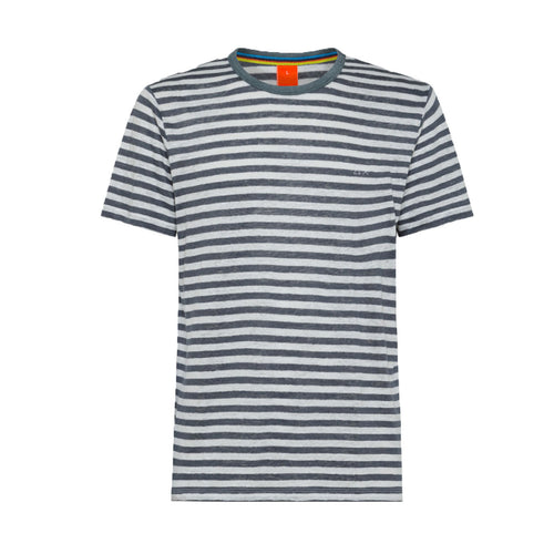 SUN68 BEACH Sun68 Beach - T-shirt Stripes 0199 Bianco/inchiostro T33147 da uomo