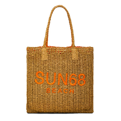 SUN68 BEACH Sun68 Beach - Big Bag Rafia 1864 Sabbia/arancio X33208 da donna