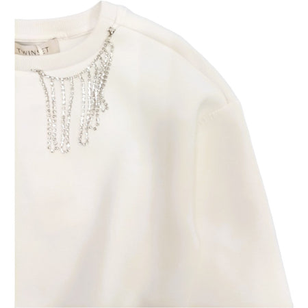 TWINSET Twinset - Felpa Bianca 0282 232GJ2410 da bambino