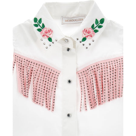 MONNALISA Monnalisa - Camicia Bianca Rodeo 11C300 3116 da bambino