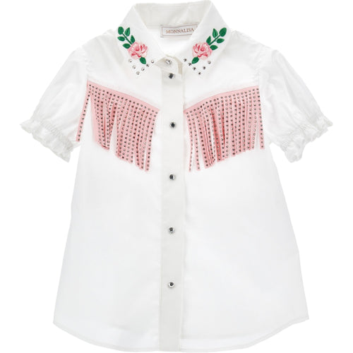 MONNALISA Monnalisa - Camicia Bianca Rodeo 11C300 3116 da bambino