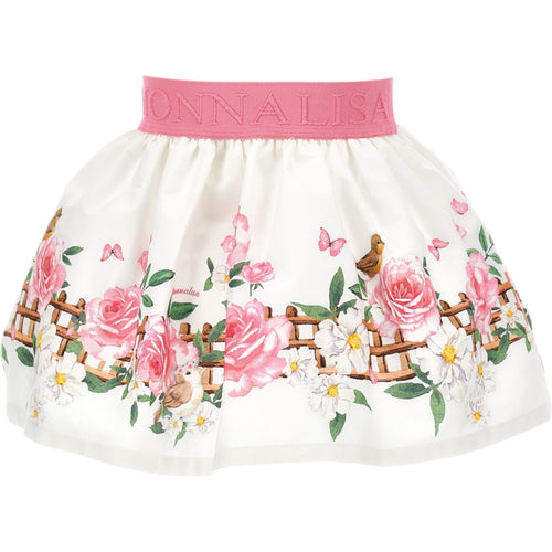 MONNALISA Monnalisa - Gonna Romantic Bianca/rosa Fiori 31C700 3652 da bambino