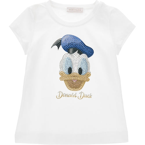 MONNALISA Monnalisa - T-shirt Bianca Donald Duck 19C609 3011 da bambino