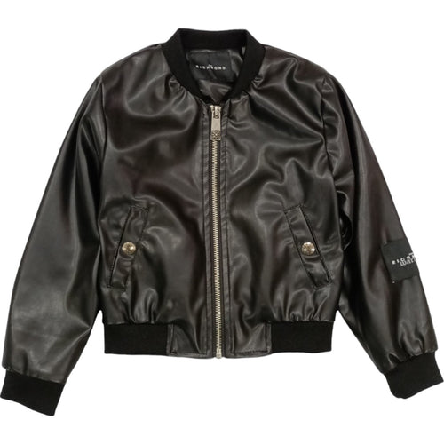RICHMOND Richmond - Giubbino Bomber Nero Ecopelle RBP24154GBHB da bambino
