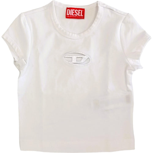 DIESEL Diesel - T-shirt Bianca K100 Logo Intagliato J01830 0AFAA da bambino