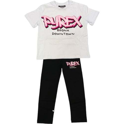 PYREX Pyrex - T-shirt+leggings Bianco/rosa S4PYBGTL199 da bambino