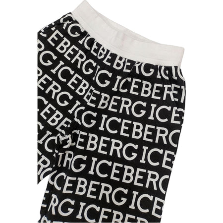 ICEBERG Iceberg - Bermuda Nero In Felpa Logato BFICE4104J da bambino