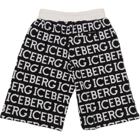 ICEBERG Iceberg - Bermuda Nero In Felpa Logato BFICE4104J da bambino