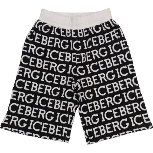 ICEBERG Iceberg - Bermuda Nero In Felpa Logato BFICE4104J da bambino