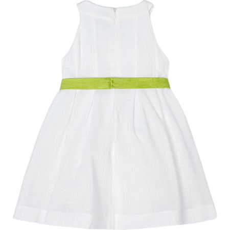 MAYORAL Mayoral - Vestito 014 Bianco Cinta Fiori 3959 da bambino